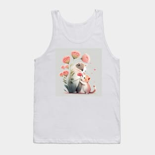 Sweet Cat Mom and Kitten Tank Top